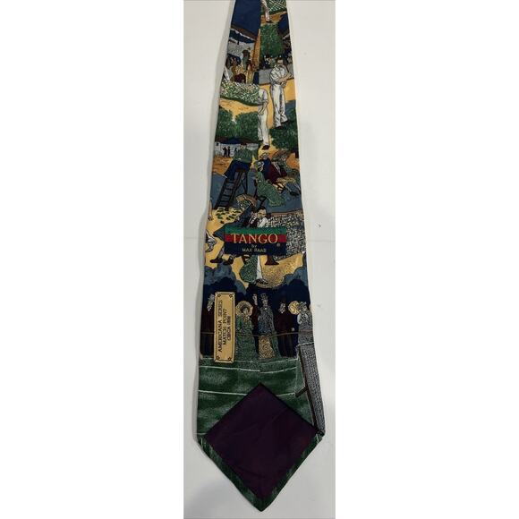 Tango by Max Raab Americana Series "Match Point" Tennis Themed Silk Necktie USA - Picture 4 of 5